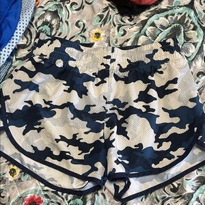 Athletic Works Blue and White Camouflage Shorts